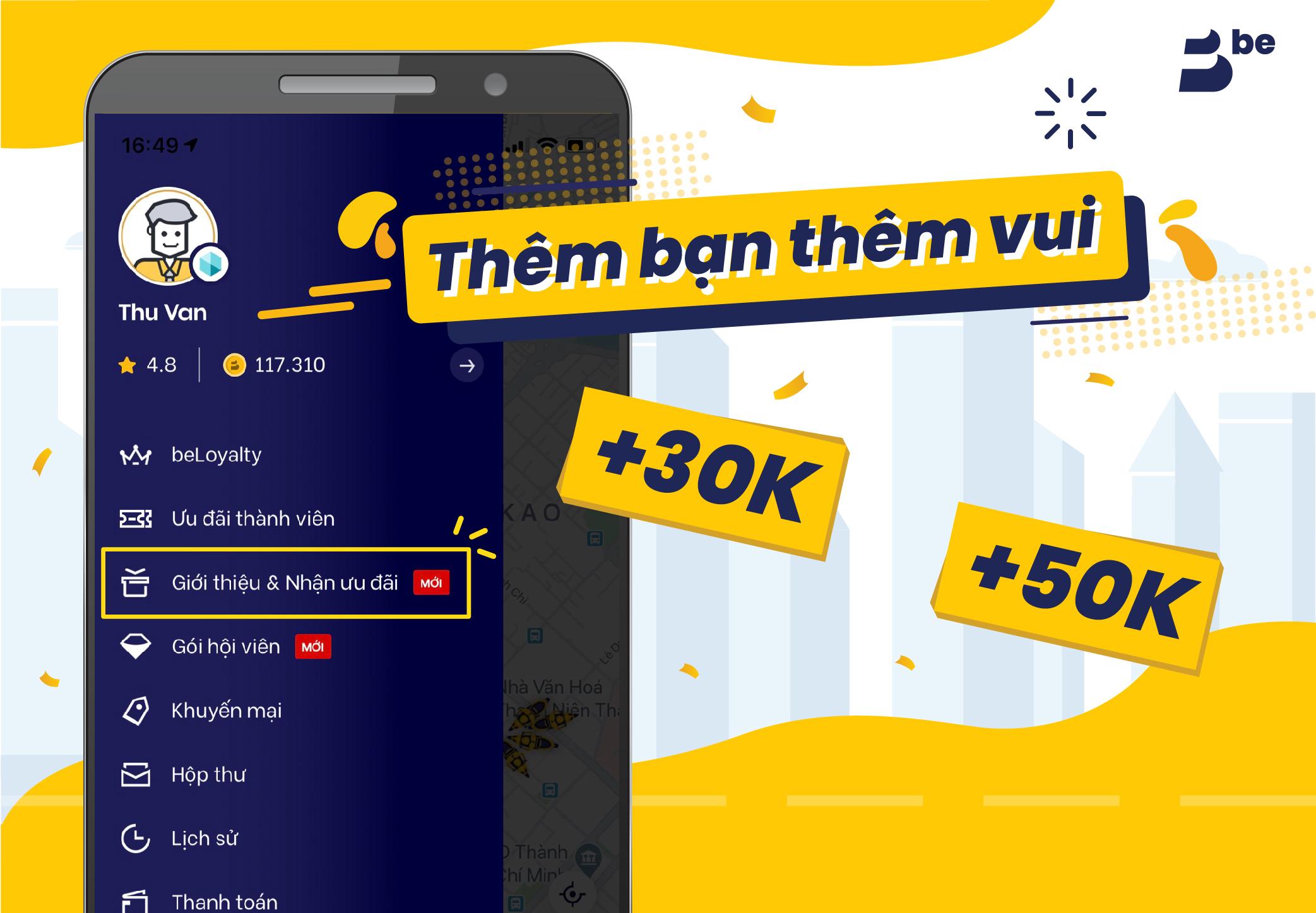 Be | Introduce be received 30,000 VND - Give friends 50% ...